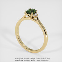 1.26 Ct. Green Sapphire Ring, 18K Yellow Gold 2