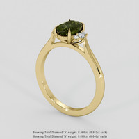 2.06 Ct. Green Sapphire Ring, 18K Yellow Gold 2