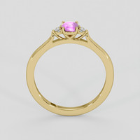 0.56 Ct. Pink Sapphire Ring, 18K Yellow Gold 3