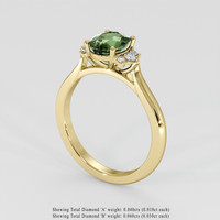1.73 Ct. Green Sapphire Ring, 18K Yellow Gold 2