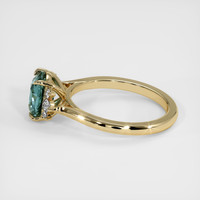 2.07 Ct. Greenish Blue Sapphire Ring, 18K Yellow Gold 4