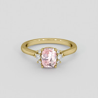 2.08 Ct. Pink Sapphire Ring, 18K Yellow Gold 1