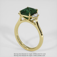 4.05 Ct. Yellowish Green Sapphire Ring, 18K Yellow Gold 2