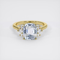 3.60 Ct. Bluish Grey Sapphire Ring, 18K Yellow Gold 1