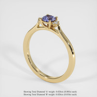 0.43 Ct. Sapphire Ring, 18K Yellow Gold 2