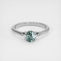 0.73 Ct. Greyish Blue Sapphire Ring, 18K Yellow Gold 1