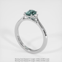 0.73 Ct. Greyish Blue Sapphire Ring, 18K Yellow Gold 2