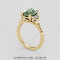 2.89 Ct. Bluish Green Sapphire Ring, 18K Yellow Gold 2