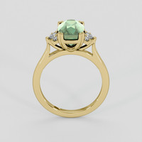 2.89 Ct. Bluish Green Sapphire Ring, 18K Yellow Gold 3