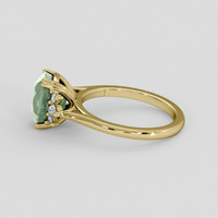 2.89 Ct. Bluish Green Sapphire Ring, 18K Yellow Gold 4