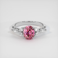 1.92 Ct. Pink Sapphire Ring, Platinum 950 1