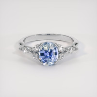 1.70 Ct. Blue Sapphire Ring, Platinum 950 1