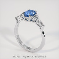 1.45 Ct. Blue Sapphire Ring, Platinum 950 2
