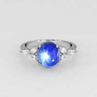 4.30 Ct. Blue Sapphire Ring, Platinum 950 1
