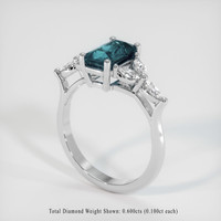 2.01 Ct. Greenish Blue Sapphire Ring, Platinum 950 2
