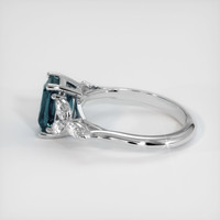 2.01 Ct. Greenish Blue Sapphire Ring, Platinum 950 4