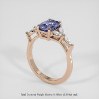 1.58 Ct. Bi Color Tanzanite Ring, 14K Rose Gold 2