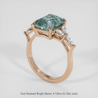 5.60 Ct. Greenish Blue Sapphire Ring, 14K Rose Gold 2