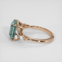 5.60 Ct. Greenish Blue Sapphire Ring, 14K Rose Gold 4