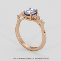 1.64 Ct. Blue Sapphire Ring, 14K Rose Gold 2