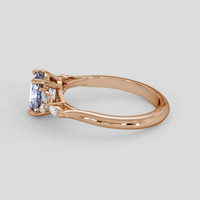 1.64 Ct. Blue Sapphire Ring, 18K Rose Gold 4