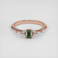 0.41 Ct. Bluish Green Sapphire Ring, 18K Rose Gold 1