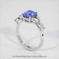 1.69 Ct. Blue Sapphire Ring, 10K White Gold 2