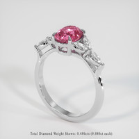 1.92 Ct. Pink Sapphire Ring, 14K White Gold 2