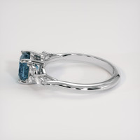 1.59 Ct. Greenish Blue Sapphire Ring, 14K White Gold 4