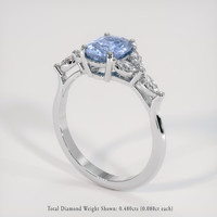 1.70 Ct. Blue Sapphire Ring, 14K White Gold 2