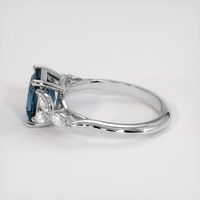2.56 Ct. Greenish Blue Sapphire Ring, 14K White Gold 4