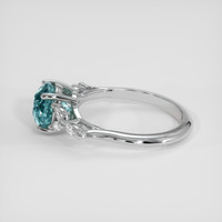 2.19 Ct. Greenish Blue Sapphire Ring, 14K White Gold 4