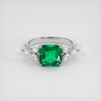 2.10 Ct. Emerald Ring, 18K White Gold 1