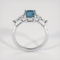 1.59 Ct. Greenish Blue Sapphire Ring, 18K White Gold 3