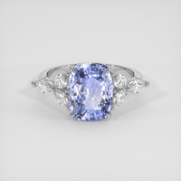 4.53 Ct. Blue Sapphire Ring, 18K White Gold 1