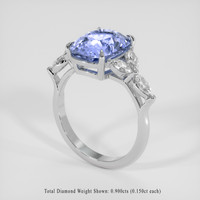 4.53 Ct. Blue Sapphire Ring, 18K White Gold 2