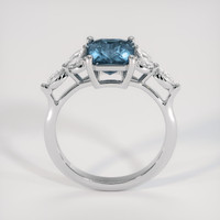 2.56 Ct. Greenish Blue Sapphire Ring, 18K White Gold 3