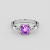 1.88 Ct. Pinkish Purple Sapphire Ring, 18K White Gold 1
