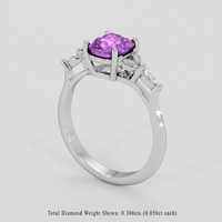 1.88 Ct. Pinkish Purple Sapphire Ring, 18K White Gold 2