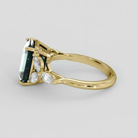 3.39 Ct. Bluish Green Aquamarine Ring, 10K Yellow Gold 4