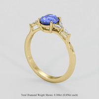 1.69 Ct. Blue Sapphire Ring, 10K Yellow Gold 2