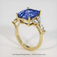 6.63 Ct. Blue Sapphire Ring, 10K Yellow Gold 2