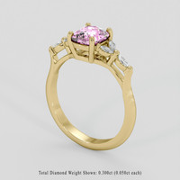 1.41 Ct. Pink Sapphire Ring, 10K Yellow Gold 2
