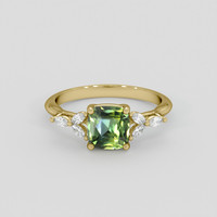 1.56 Ct. Yellowish Green Sapphire Ring, 10K Yellow Gold 1