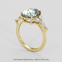 3.68 Ct. Blue Aquamarine Ring, 14K Yellow Gold 2