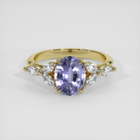 1.70 Ct. Violet Sapphire Ring, 14K Yellow Gold 1