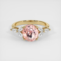 3.59 Ct. Padparadscha Sapphire Ring, 14K Yellow Gold 1