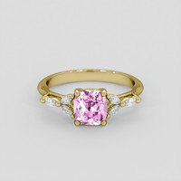 1.41 Ct. Pink Sapphire Ring, 14K Yellow Gold 1