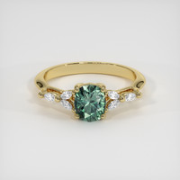 1.17 Ct. Green Sapphire Ring, 14K Yellow Gold 1