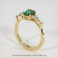 1.17 Ct. Green Sapphire Ring, 14K Yellow Gold 2